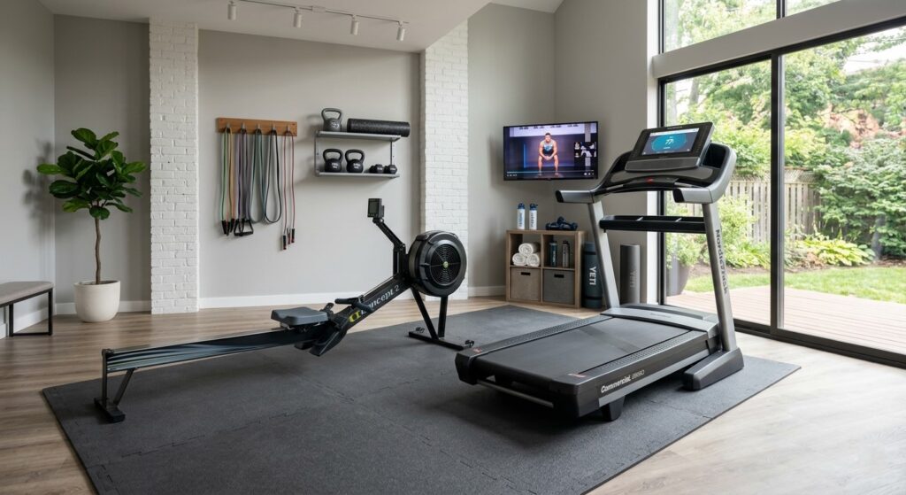 Best fitness machine to lose belly fat in a home gym setup.