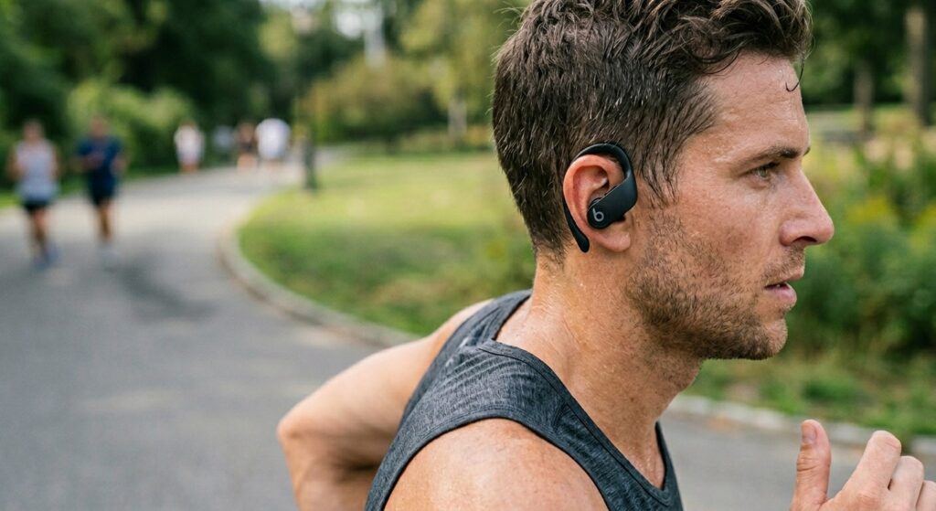 Best sport earbud headphones for running stability.
