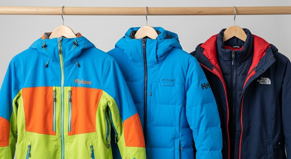 Professional athlete wearing the best women's ski jacket in deep powder