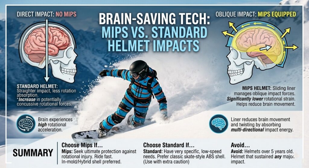 How the best snowboarding helmets use Mips to prevent head injuries.