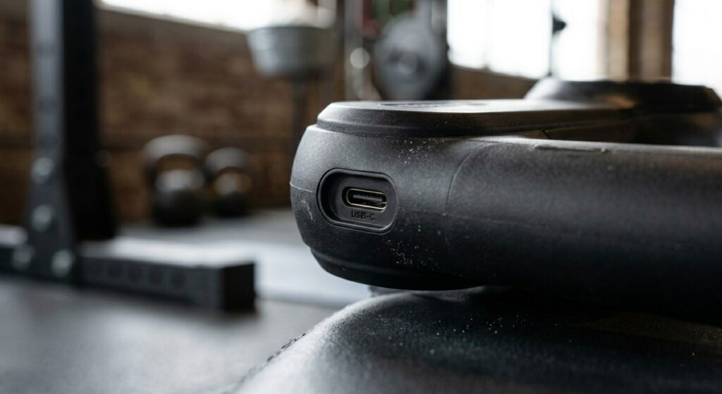 Portable massage gun charging features