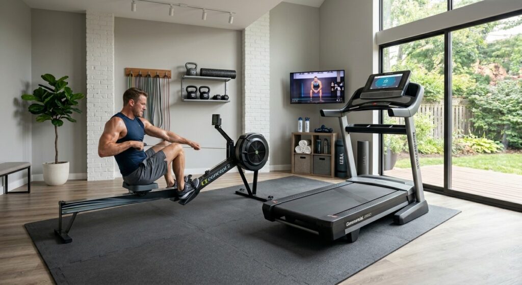 Using the best fitness machine for abs and core conditioning.