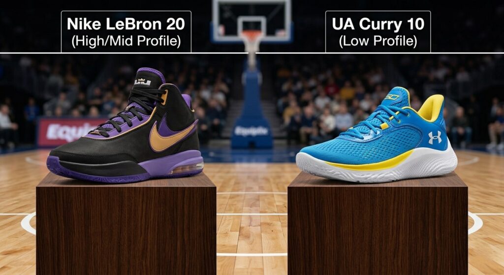 High top vs low top basketball shoes ankle support comparison